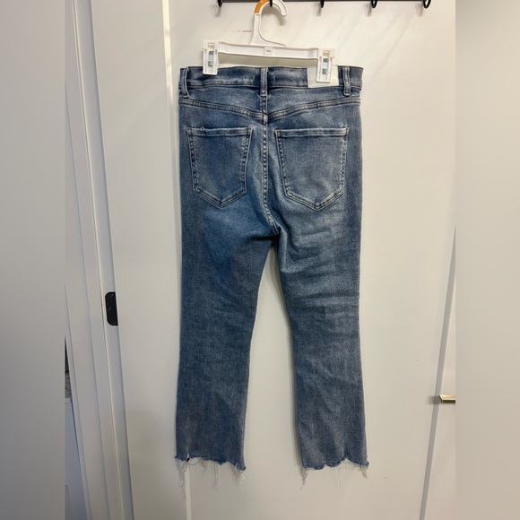 Express High Rise Cropped Flare Blue Jeans - Picture 7 of 11